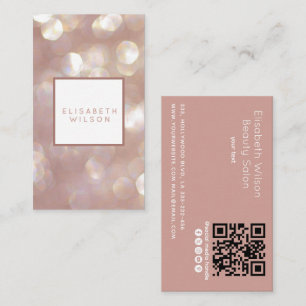 Elegante vrouwelijke minimalistische roos gouden b visitekaartje