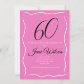 Elegante Vrouwelijke Roze 60 en Prachtige Verjaard Kaart (Voorkant)