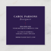 Elegante vrouwelijke sieraden designer handgemaakt vierkante visitekaartje (Achterkant)