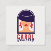 Elegante vrouwelijke sieraden designer handgemaakt vierkante visitekaartje (Voorkant)