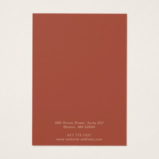 Elegante vrouwelijke Vrouwen Sieraden Display Kaar Visitekaartje (Achterkant)