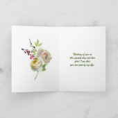 Elegante Vrouwelijke Waterverf Bloemen Verjaardag Kaart (Binnen)