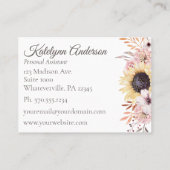 Elegante vrouwelijke zonnebloem visitekaartje (Achterkant)