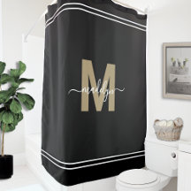 Elegante Vrouwelijke Zwarte Gouden Monogram Naam i