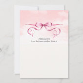 Elegante Vrouwen Afscheid Roze Bow Border Party Kaart (Achterkant)
