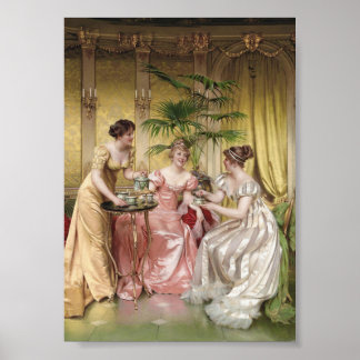 Elegante Vrouwen Afternoon Tea  Wall Art Poster