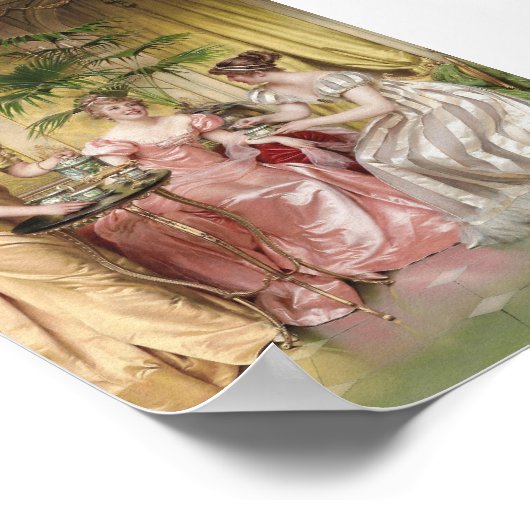 Elegante Vrouwen Afternoon Tea  Wall Art Poster (Hoek)