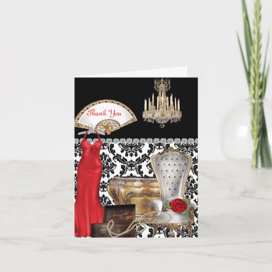 Elegante  VROUWEN BEDANKKAART (Voorkant)