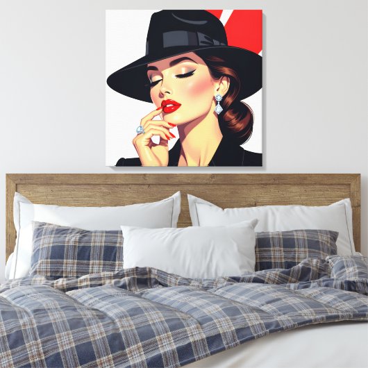 Elegante Vrouwen Canvas Afdruk (Insitu (Slaapkamer))