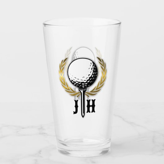 Elegante Vrouwen Golf Monogram Design Glas (Voorkant)