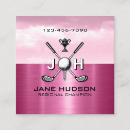 Elegante Vrouwen Golf Monogram Ontwerp Vierkante Visitekaartje