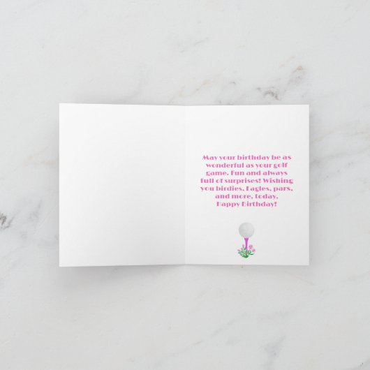 Elegante Vrouwen Golf Party Winkelwagen 39ste verj Kaart (Binnen)