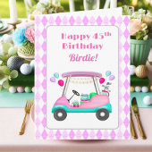 Elegante Vrouwen Golf Party Winkelwagen 45e Verjaa Kaart
