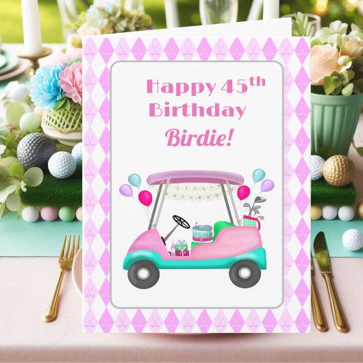 Elegante Vrouwen Golf Party Winkelwagen 45e Verjaa Kaart