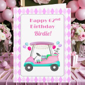 Elegante Vrouwen Golf Party Winkelwagen 62e Verjaa Kaart