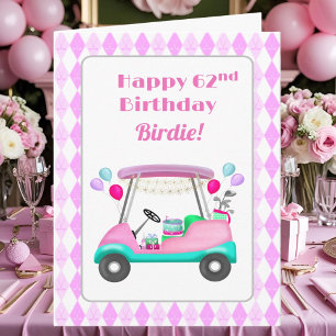 Elegante Vrouwen Golf Party Winkelwagen 62e Verjaa Kaart