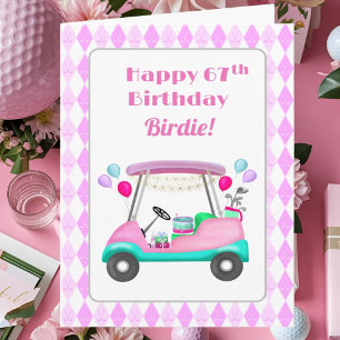 Elegante Vrouwen Golf Party Winkelwagen 67e Verjaa Kaart