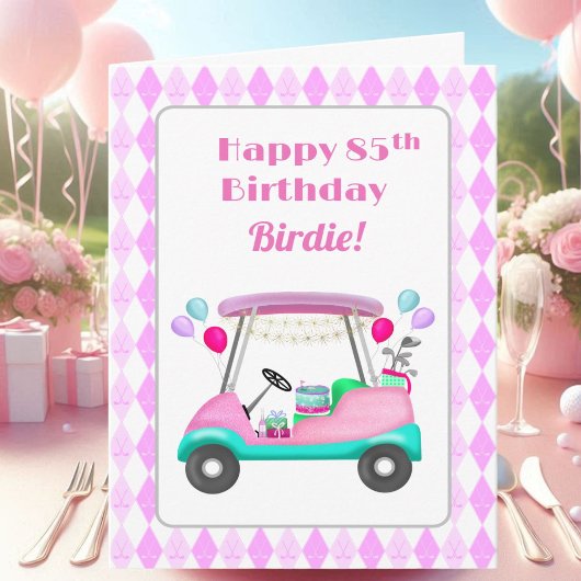 Elegante Vrouwen Golf Party Winkelwagen 85ste Verj Kaart