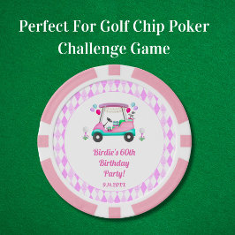 Elegante Vrouwen Golf Party Winkelwagen Verjaardag Poker Chips