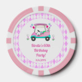 Elegante Vrouwen Golf Party Winkelwagen Verjaardag Poker Chips (Voorkant)