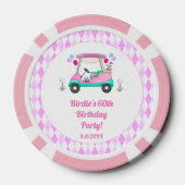 Elegante Vrouwen Golf Party Winkelwagen Verjaardag Poker Chips (Achterkant)