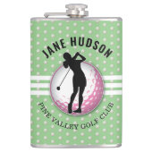 Elegante Vrouwen Golfer Design Flask Heupfles (Voorkant)