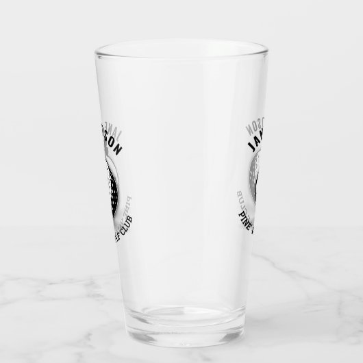 Elegante Vrouwen Golfer Monogram Ontwerp Glas (Rechts)