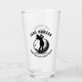 Elegante Vrouwen Golfer Monogram Ontwerp Glas (Voorkant)