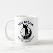 Elegante Vrouwen Golfer Monogram Ontwerp Koffiemok (Links)