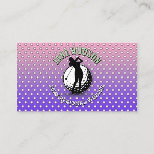 Elegante Vrouwen Golfer Monogram Ontwerp Visitekaartje