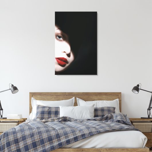 Elegante vrouwen in een schaduw canvas afdruk (Insitu (Slaapkamer))