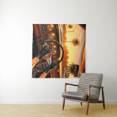 Elegante vrouwen in klassieke auto's wandkleed (In Situ (horizontaal))