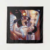 Elegante vrouwen in klassieke auto's wandkleed (Voorkant (horizontaal))