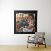 Elegante vrouwen in klassieke auto's wandkleed (In situ)