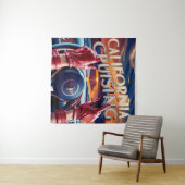 Elegante vrouwen in klassieke auto's wandkleed (In Situ (horizontaal))