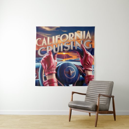 Elegante vrouwen in klassieke auto's wandkleed (In situ)