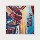 Elegante vrouwen in klassieke auto's wandkleed (Voorkant (horizontaal))