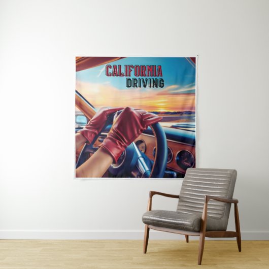 Elegante vrouwen in klassieke auto's wandkleed (In situ)