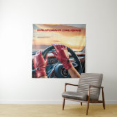 Elegante vrouwen in klassieke auto's wandkleed (In situ)