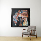 Elegante vrouwen in klassieke auto's wandkleed (In Situ (horizontaal))