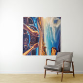 Elegante vrouwen in klassieke auto's wandkleed (In Situ (horizontaal))