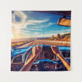 Elegante vrouwen in klassieke auto's wandkleed (Voorkant)