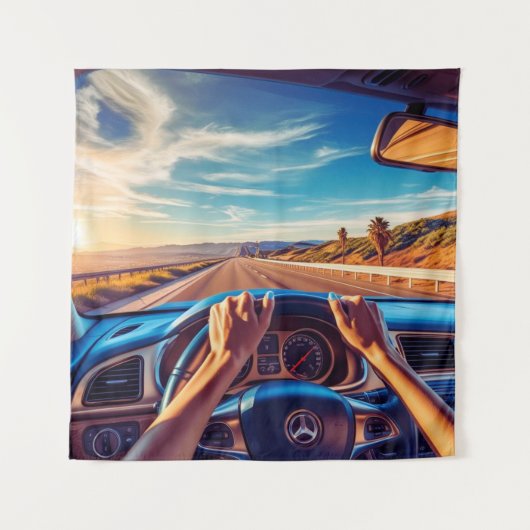 Elegante vrouwen in klassieke auto's wandkleed (Voorkant)