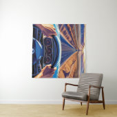 Elegante vrouwen in klassieke auto's wandkleed (In Situ (horizontaal))