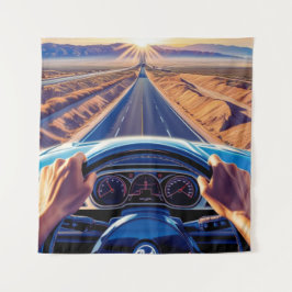 Elegante vrouwen in klassieke auto's wandkleed