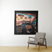 Elegante vrouwen in klassieke auto's wandkleed (In situ)