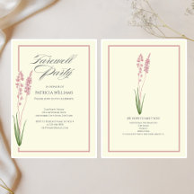Elegante vrouwen Pastel Wildflower Afscheidsfeest