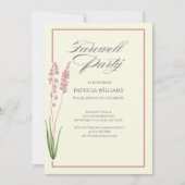 Elegante vrouwen Pastel Wildflower Afscheidsfeest Kaart (Voorkant)