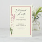 Elegante vrouwen Pastel Wildflower Afscheidsfeest Kaart (Staand voorkant)
