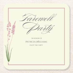 Elegante vrouwen Pastel Wildflower Afscheidsfeest Kartonnen Onderzetters